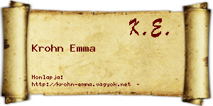 Krohn Emma névjegykártya